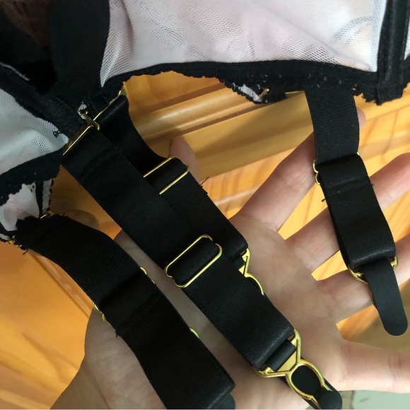 Seven ‘til Midnight Women's Lace Fitted Chemise Mini Dress &Thong Size Medium - Picture 8 of 15